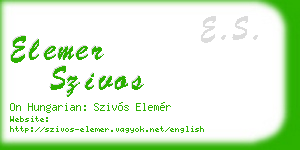 elemer szivos business card